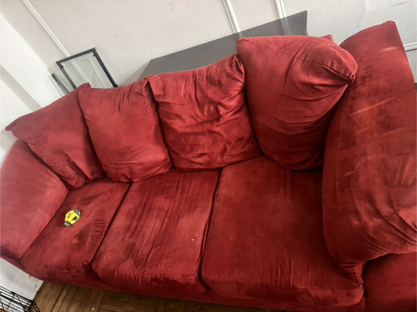 Red Velvet Sofa
