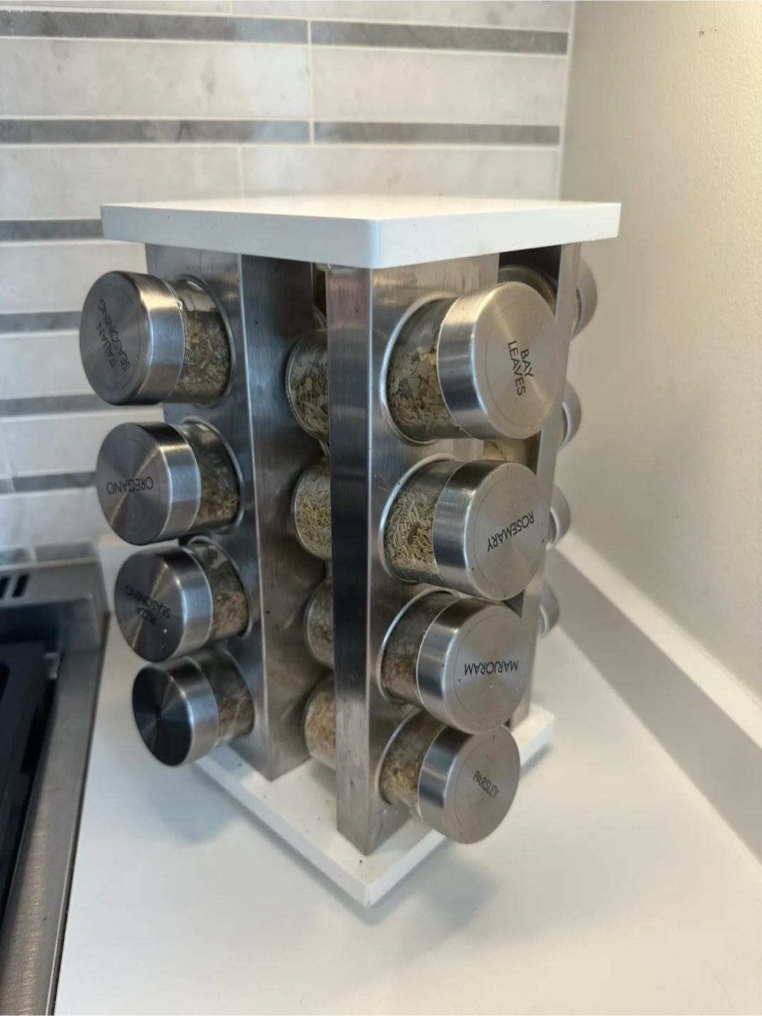 Crate and Barel Rotating Spice Rack with Jars