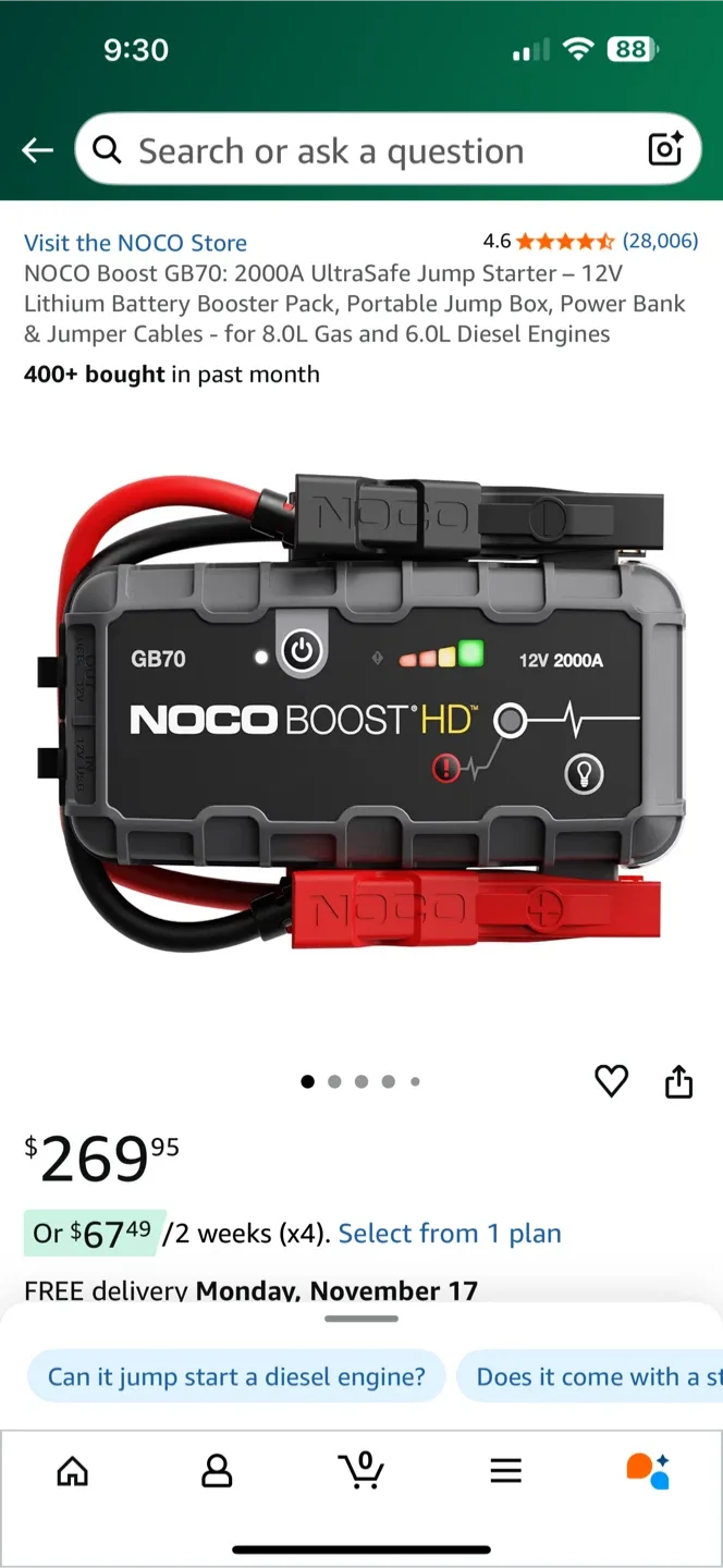 NOCO Genius BOOST HD GB70 Jump Starter image indicator(2)