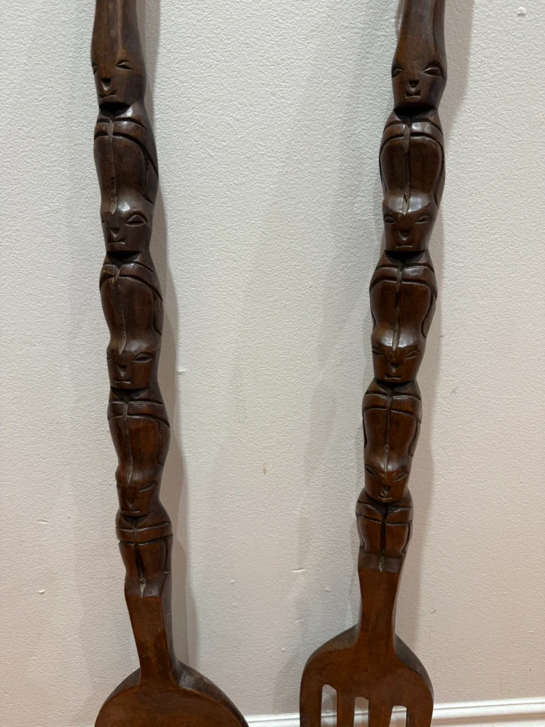 Large Decorative Wooden Spoon and Fork Set image indicator(2)