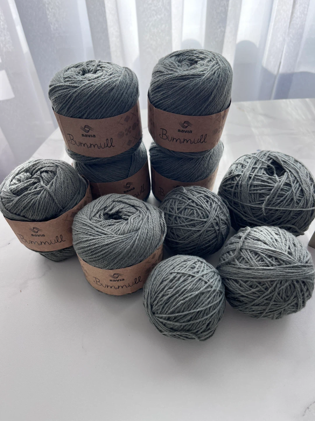 Navia Bummill Yarn - Grey, Lot of 10