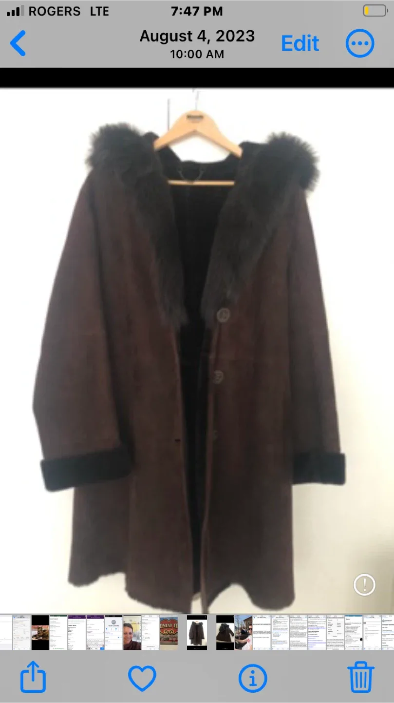 Lamb skin Coat with Fur Trim image indicator(2)