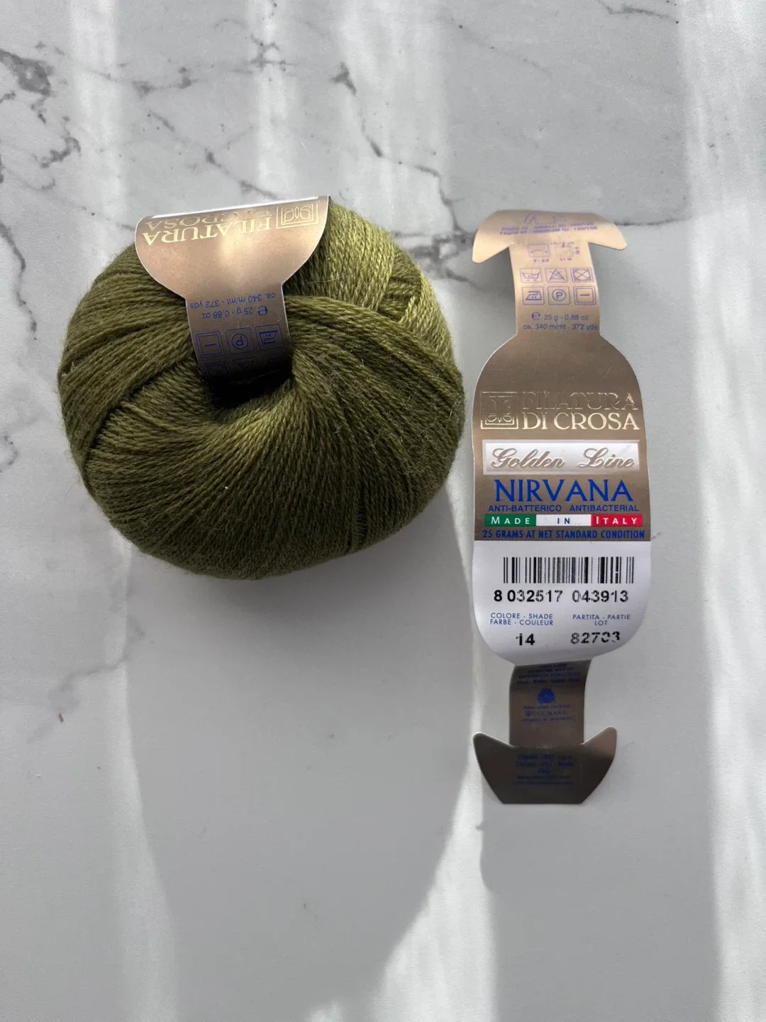 Di Crosa Nirvana Golden Line Yarn - Olive Green image indicator(2)