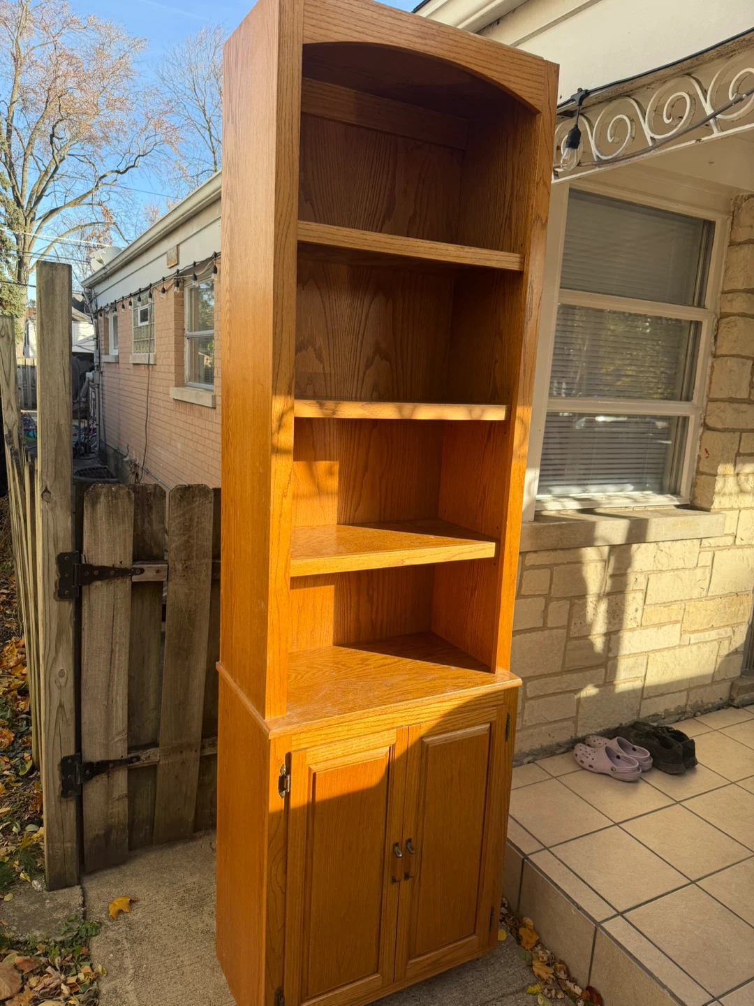 Wooden Bookcase with Cabinet 8 ft tall - photo 2