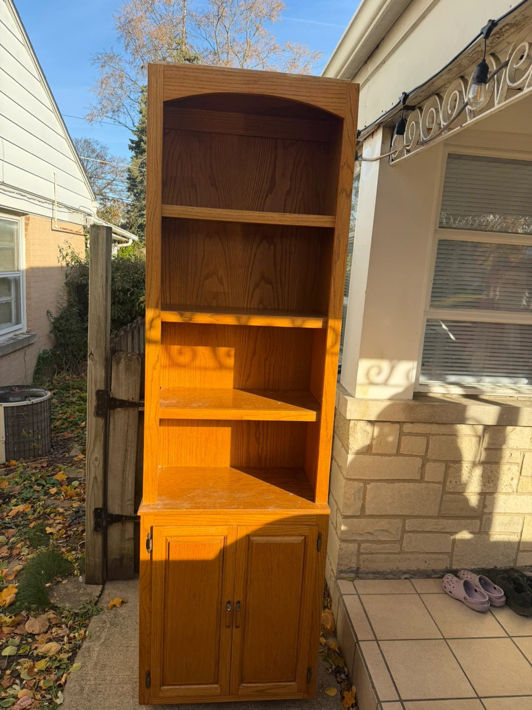 Wooden Bookcase with Cabinet 8 ft tall