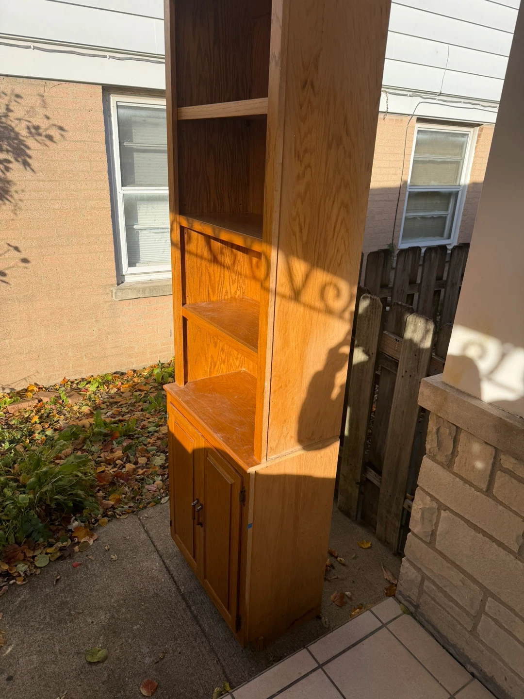 Wooden Bookcase with Cabinet 8 ft tall - photo 4