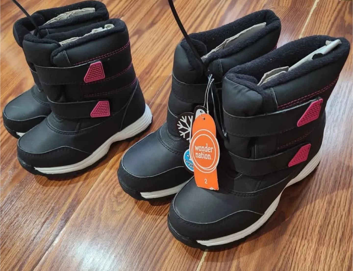 Girls Black Winter Snow Boots- size 12 and 2 image indicator(6)