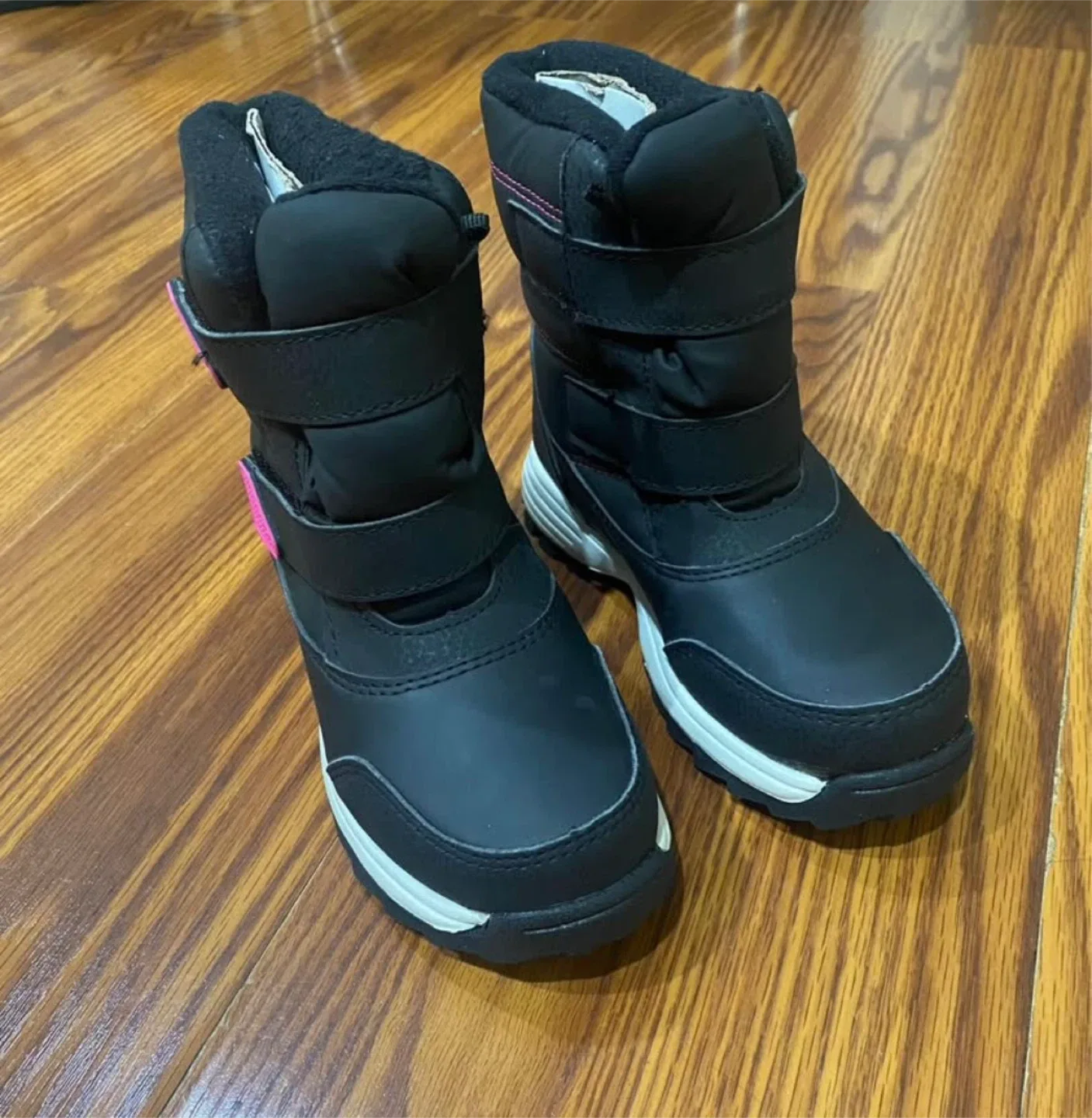 Girls Black Winter Snow Boots- size 12 and 2 image indicator(4)