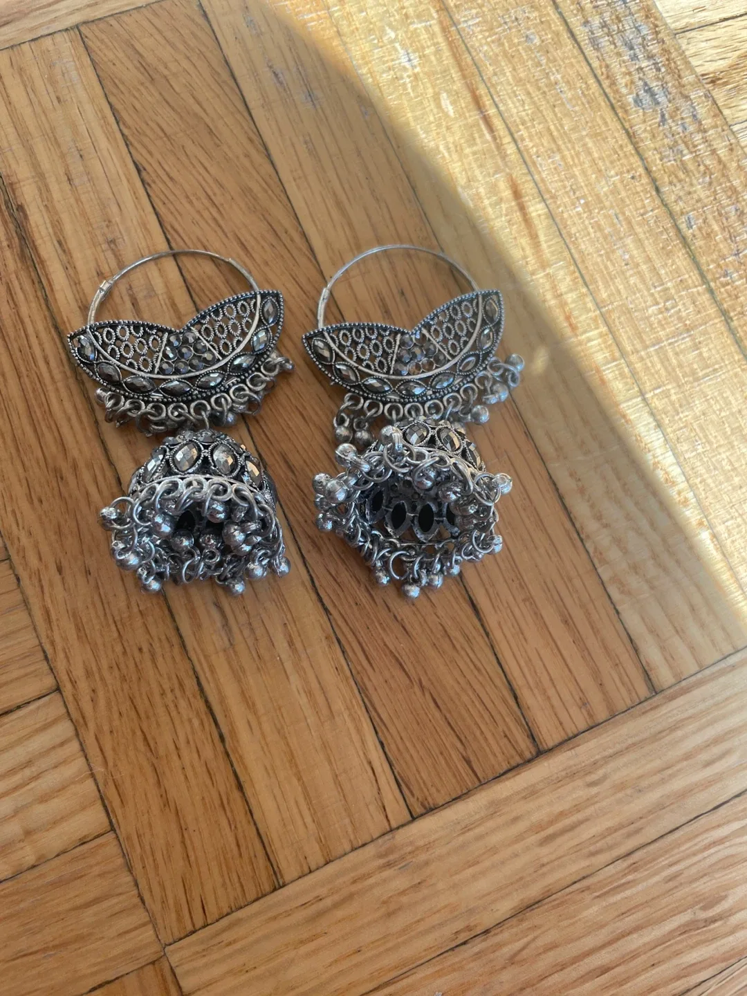 Silver Jhumka Earrings
