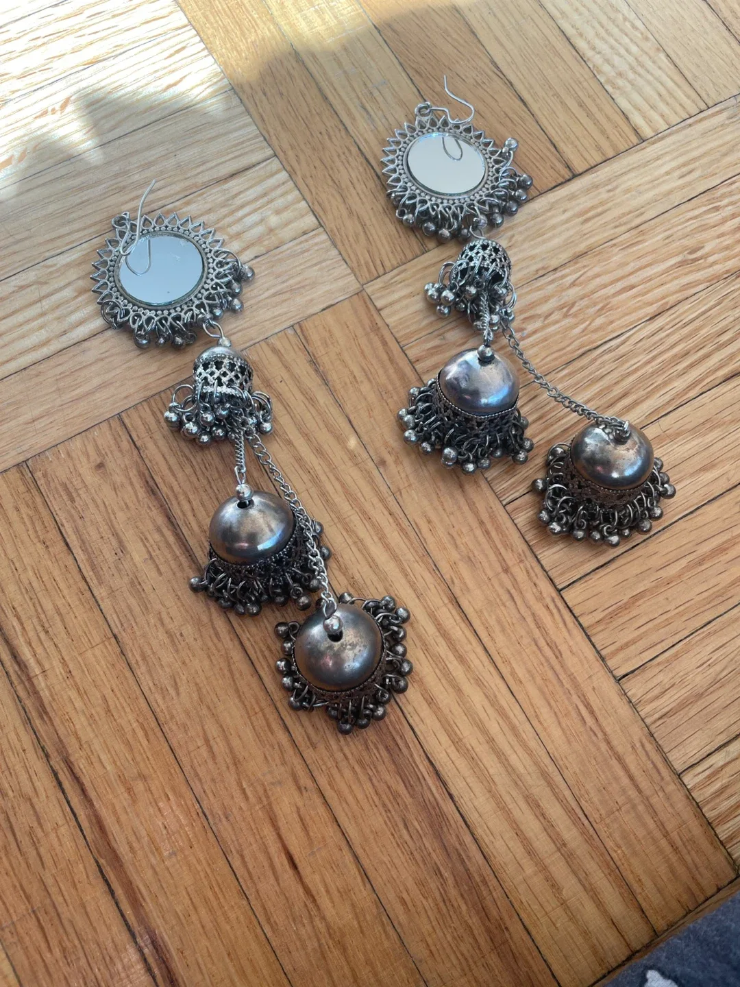 Silver Jhumka Style Earrings