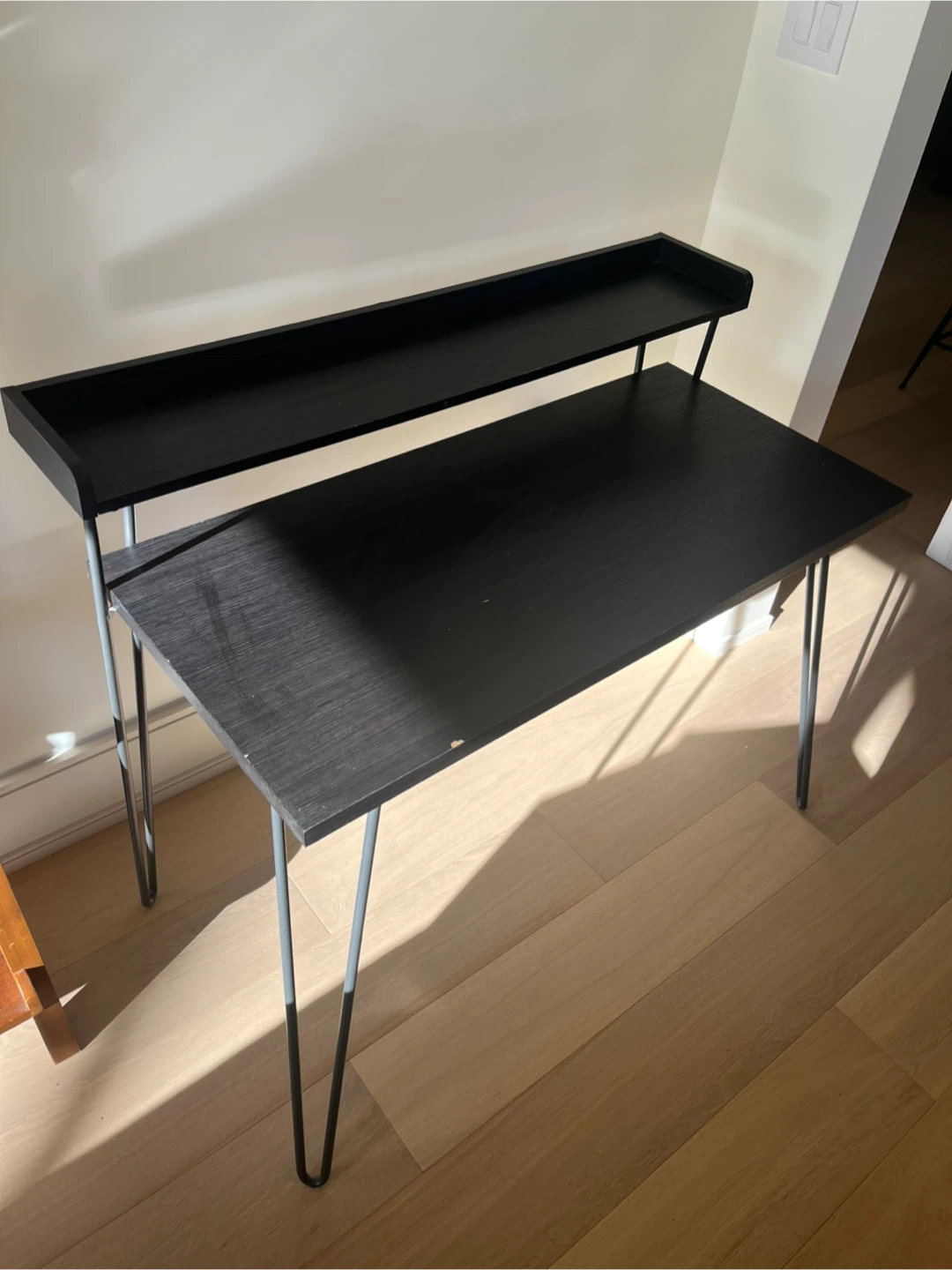 Black Desk with Shelf - photo 2