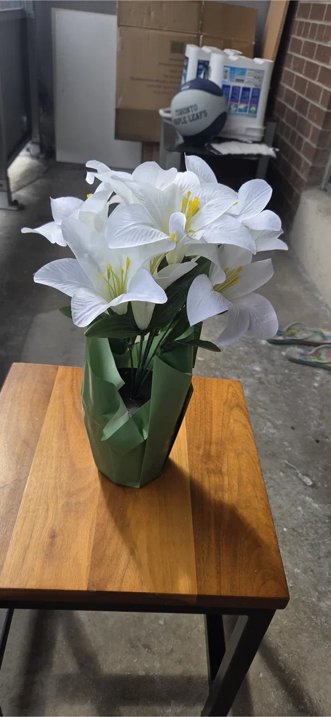 Artificial White Lily Arrangement