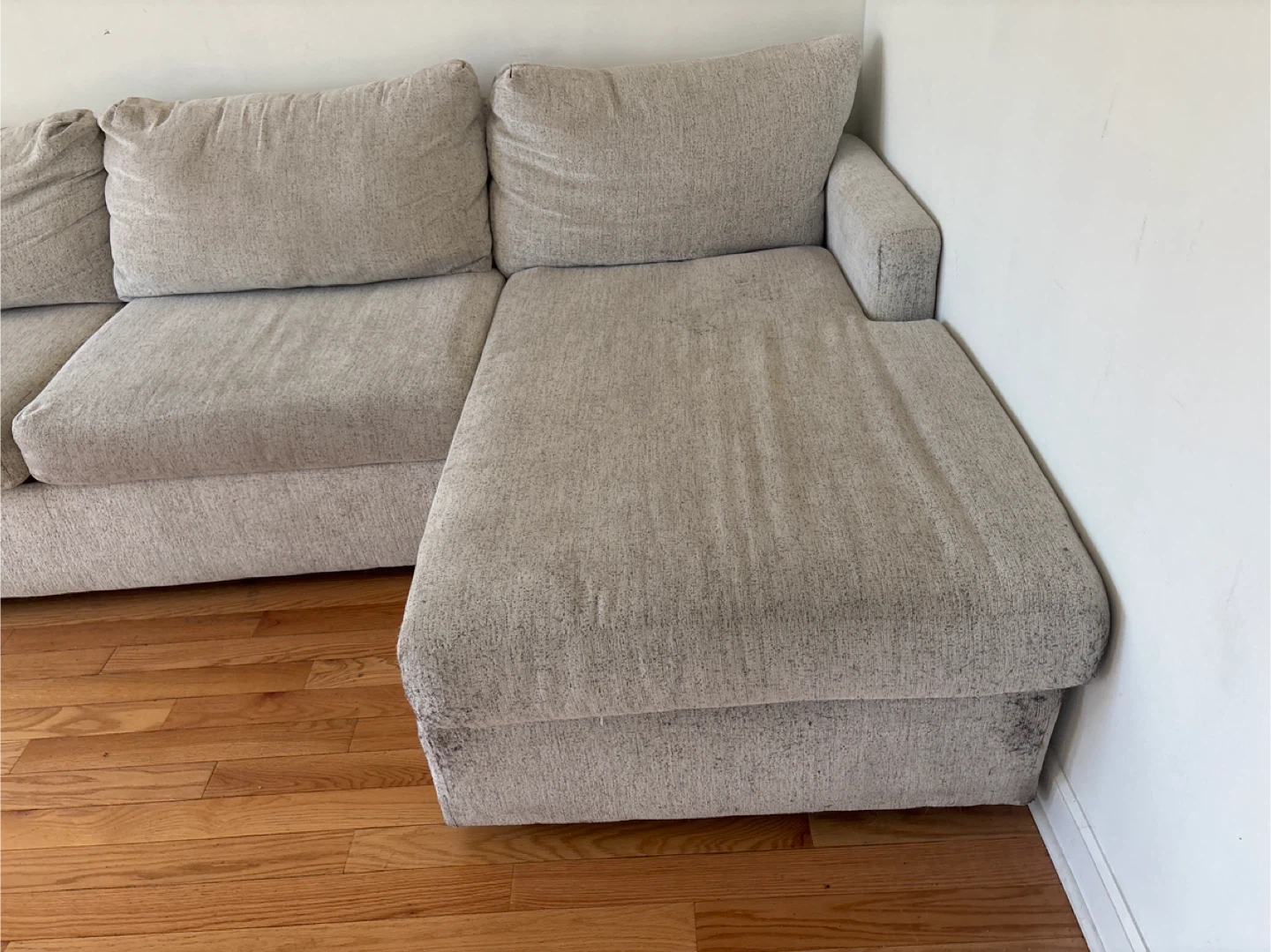 Beige Sectional Sofa with Chaise Lounge - photo 2
