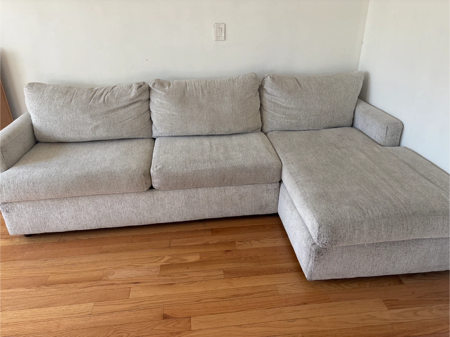 Beige Sectional Sofa with Chaise Lounge