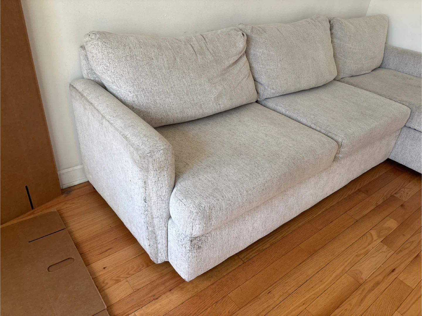 Beige Sectional Sofa with Chaise Lounge - photo 3