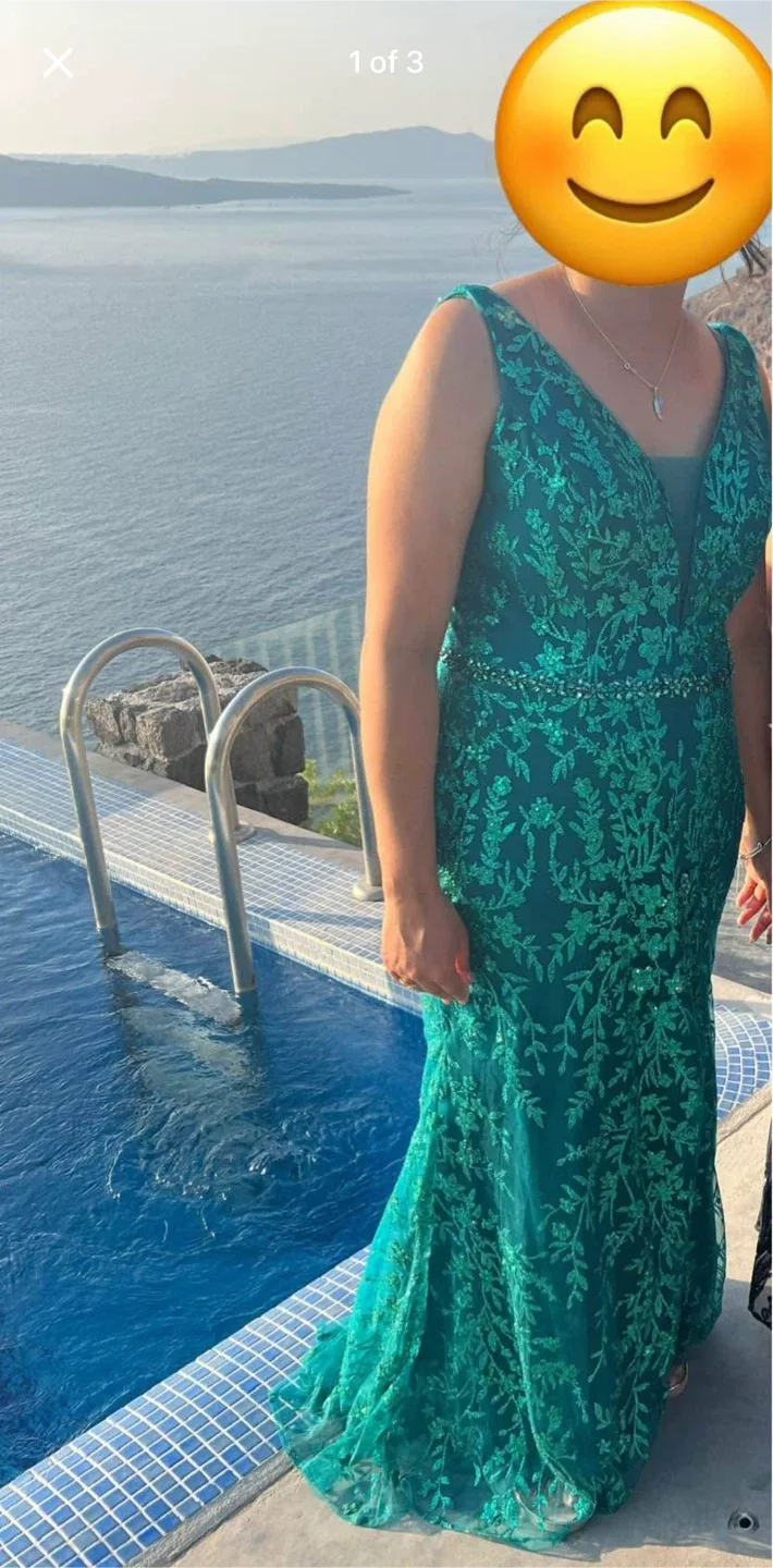 Emerald Green Sequin Formal Dress