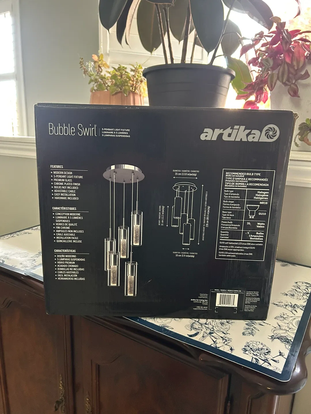 $125 Off! – Artika Bubble Swirl 5-Pendant Light Fixture - NEW image indicator(3)