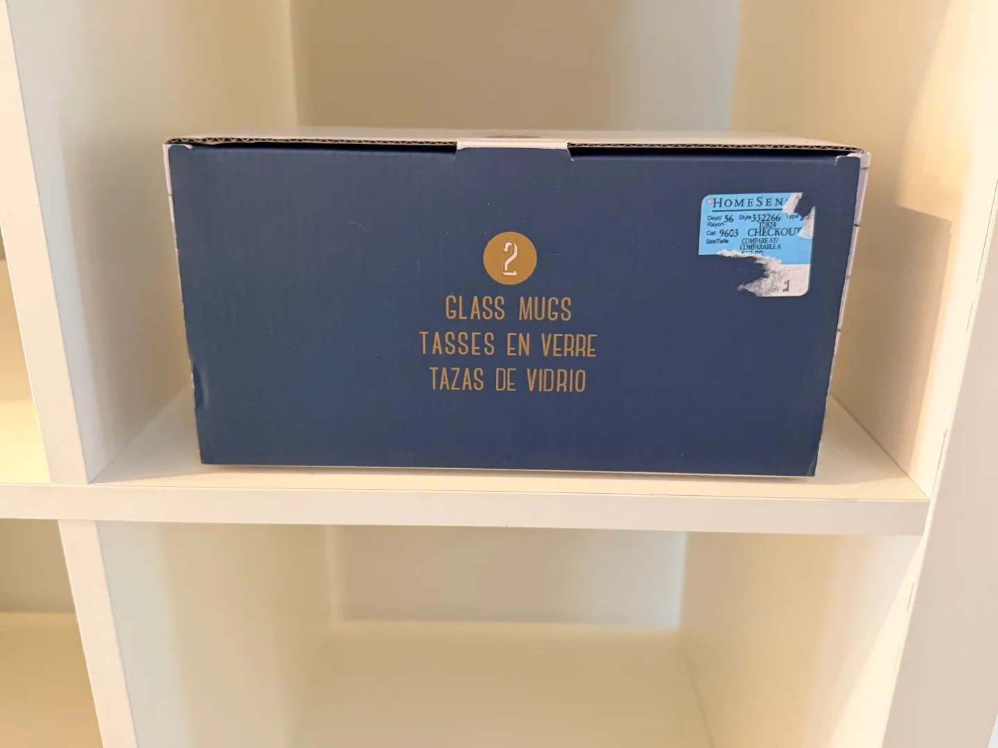 NEW- Glass Mugs - Set of 2