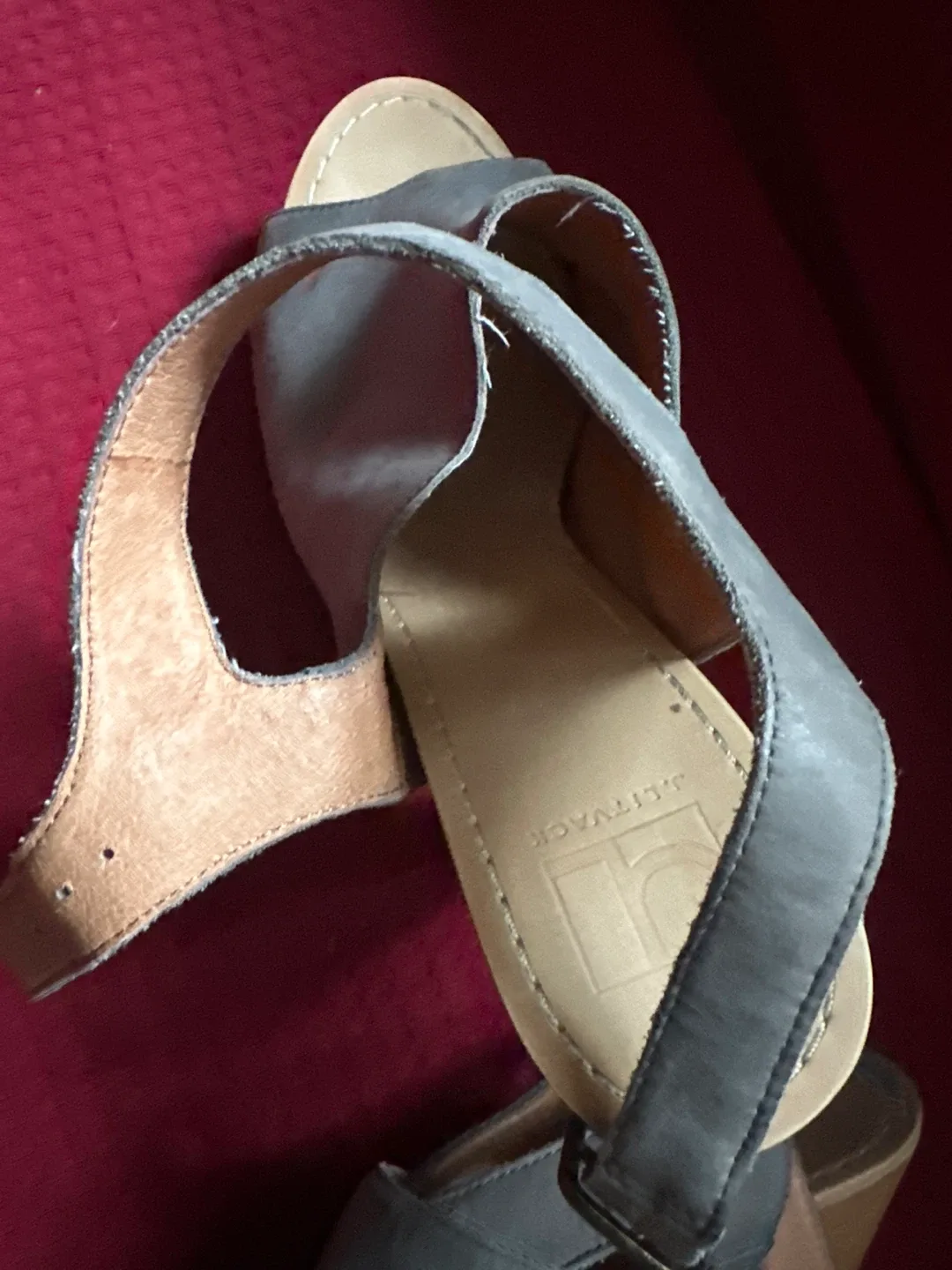J.LITVACK Gray Leather Heeled Sandals image indicator(3)