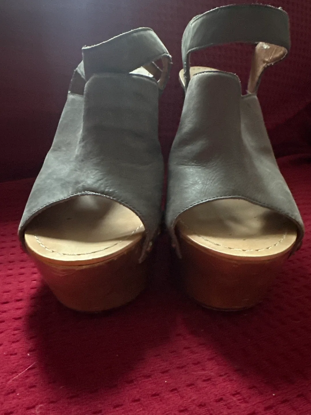 J.LITVACK Gray Leather Heeled Sandals image indicator(5)