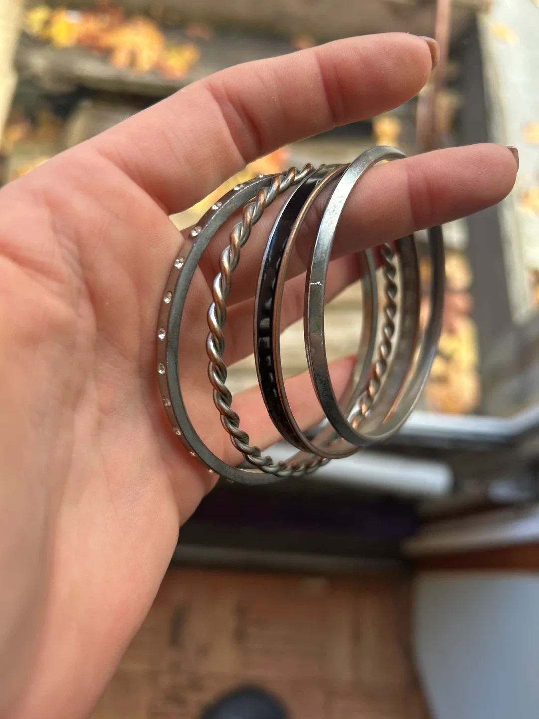 LOT- Assorted Bracelets - Black, Turquoise, Silver image indicator(7)