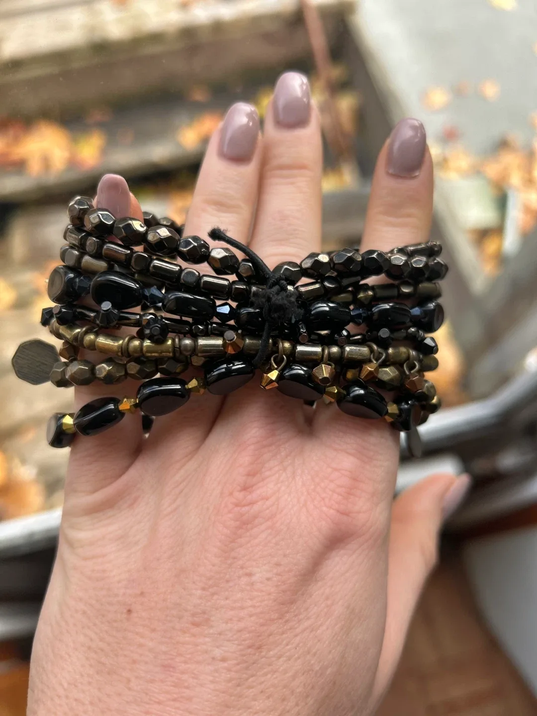 LOT- Assorted Bracelets - Black, Turquoise, Silver image indicator(4)