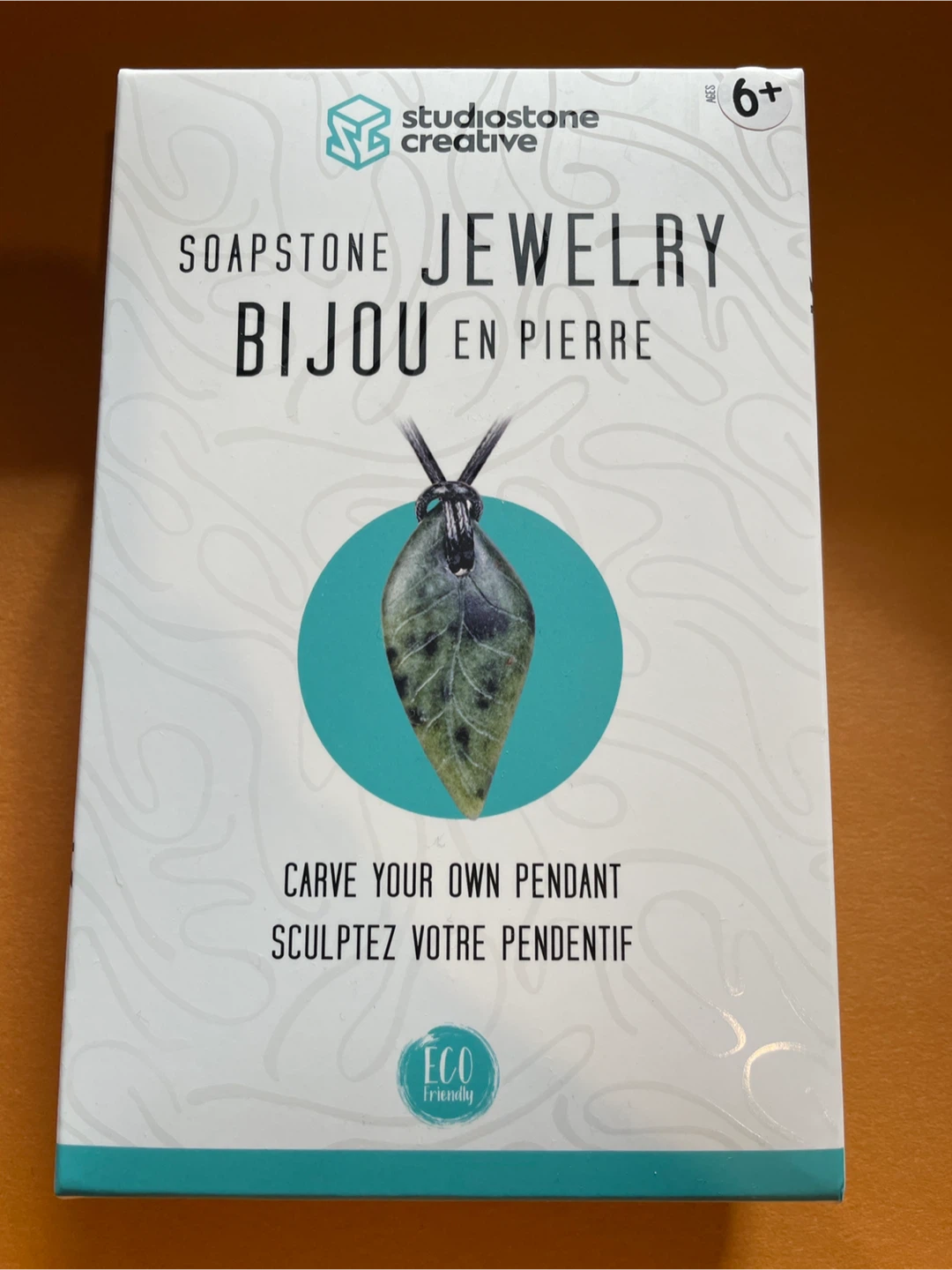 Studiostone Creative Soapstone Jewelry Kit - Leaf Pendant