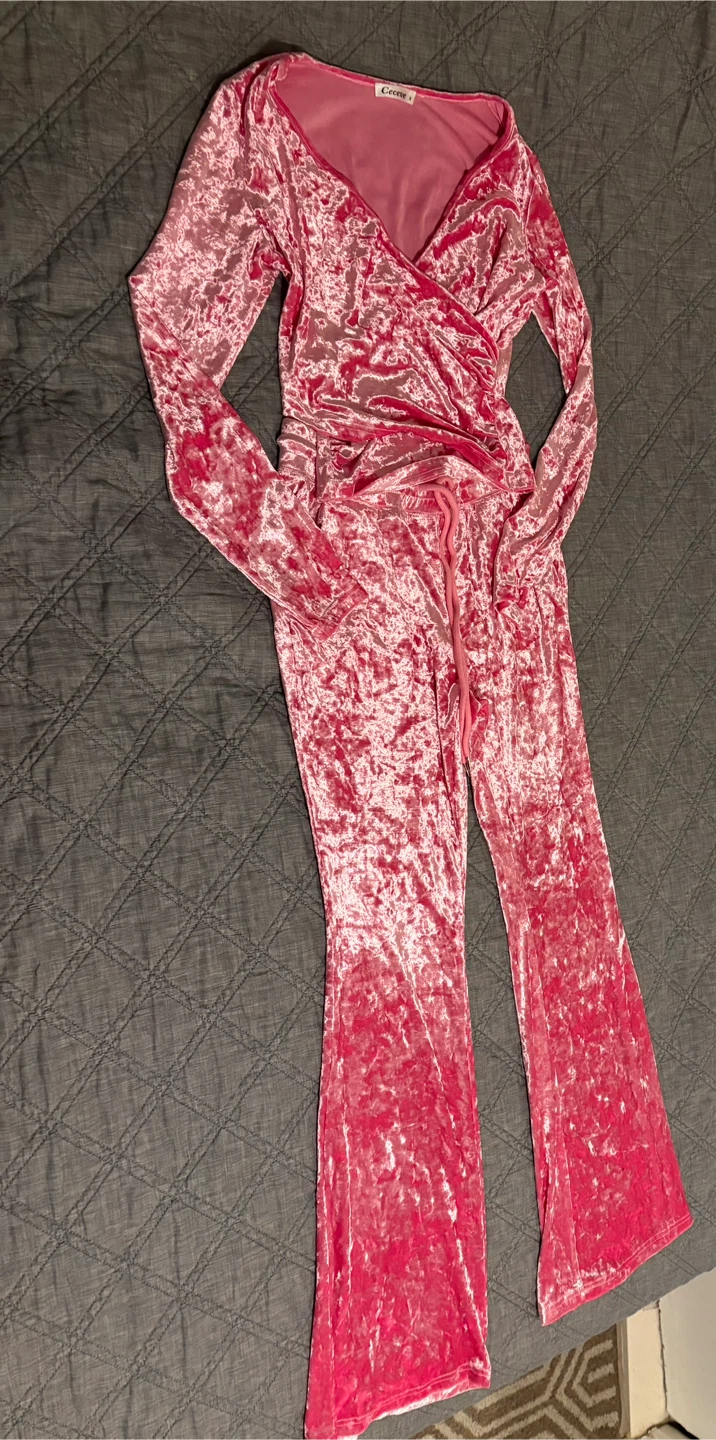 Ceceve Pink Velvet Lounge Set - Size S - photo 5
