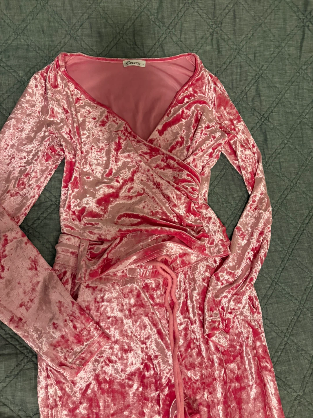 Ceceve Pink Velvet Lounge Set - Size S - photo 2