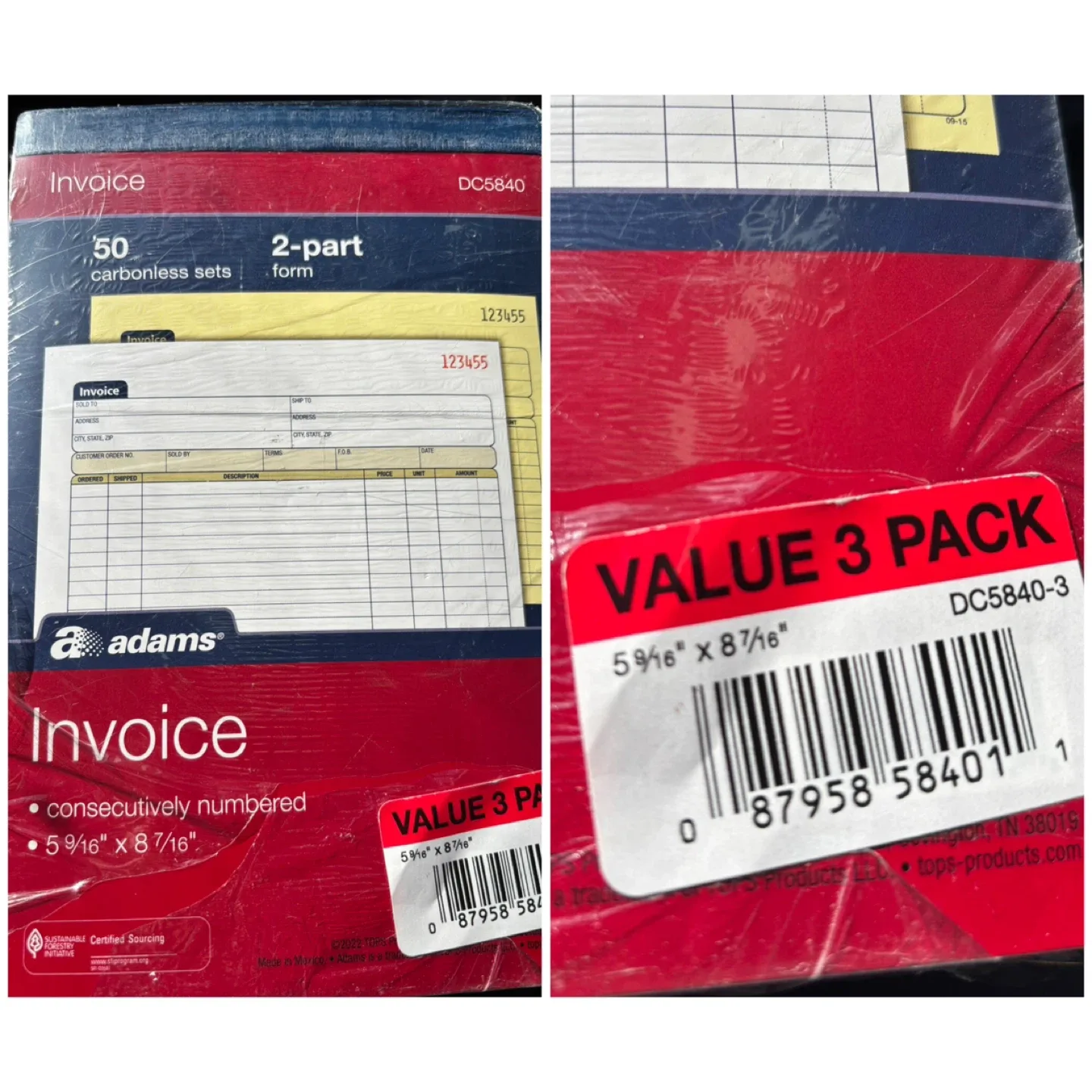 (Adams) Invoice Forms - 3 Pack thumbnail