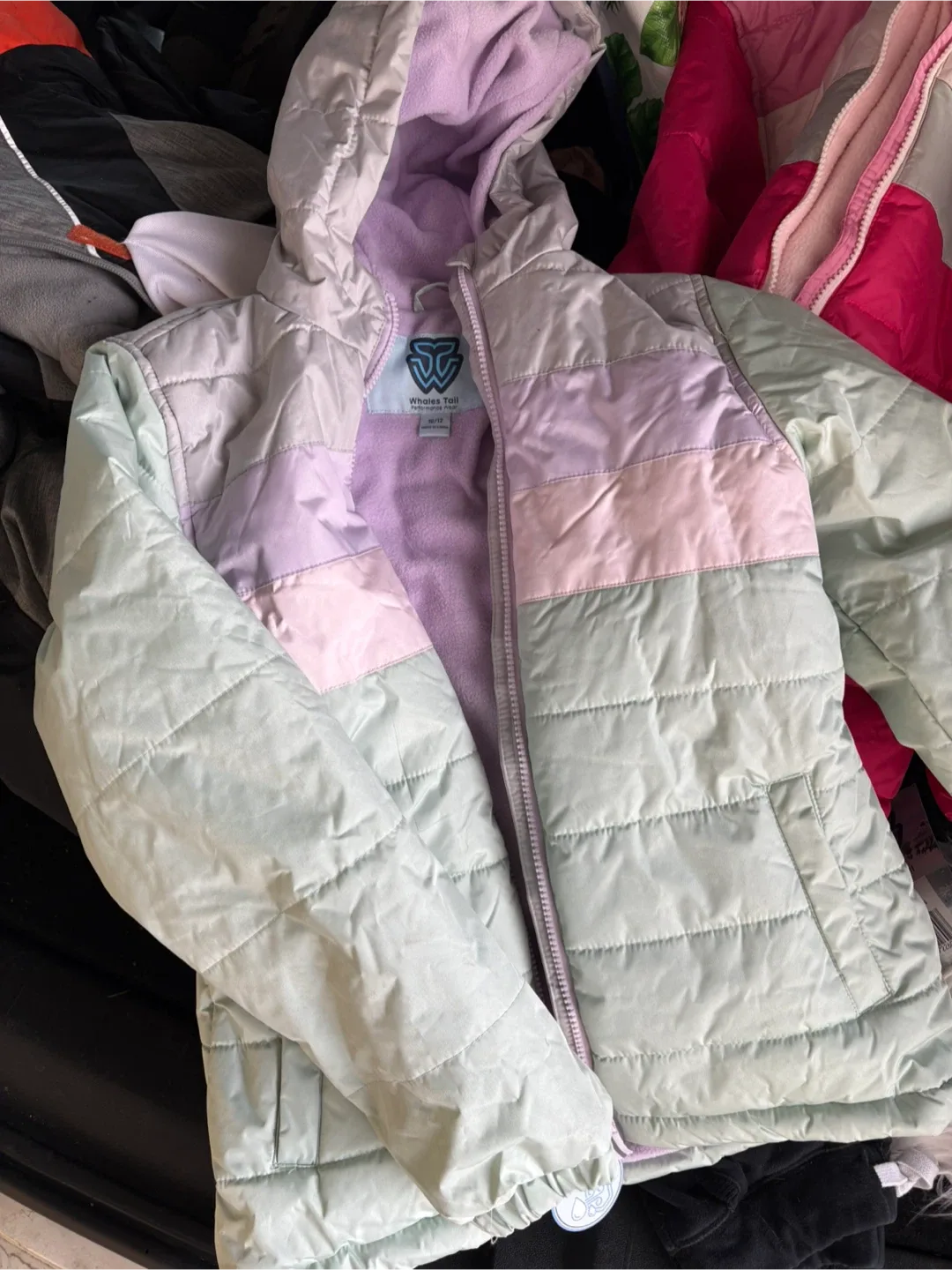 Whales Tail Girls' Puffer Jacket - Size 10/12 image indicator(2)