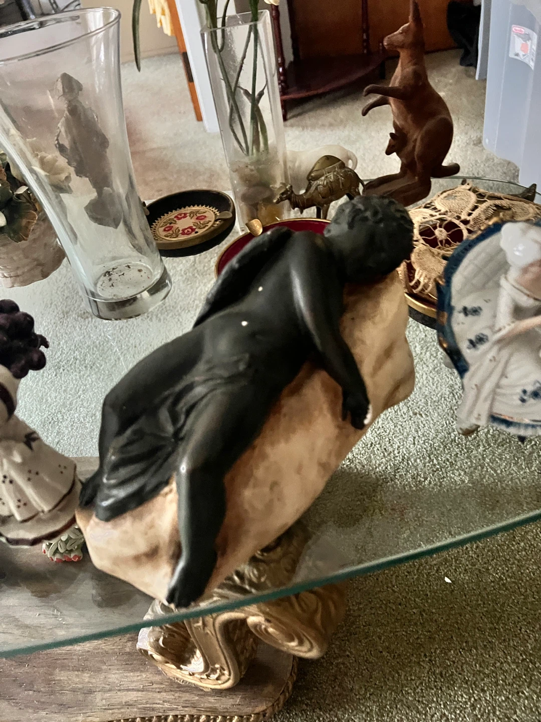 Vintage Sleeping Cherub Statue