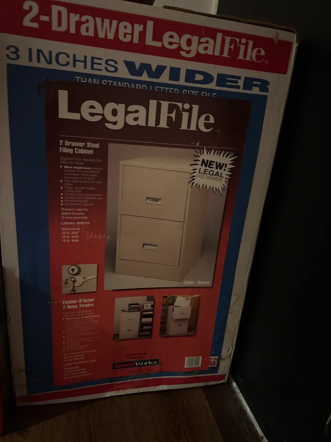 SteelWorks 2-Drawer Legal File Cabinet - Almond thumbnail
