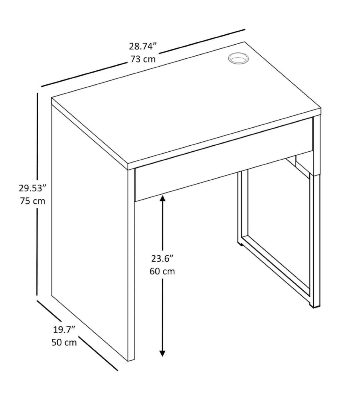 White Desk with Drawer image indicator(3)