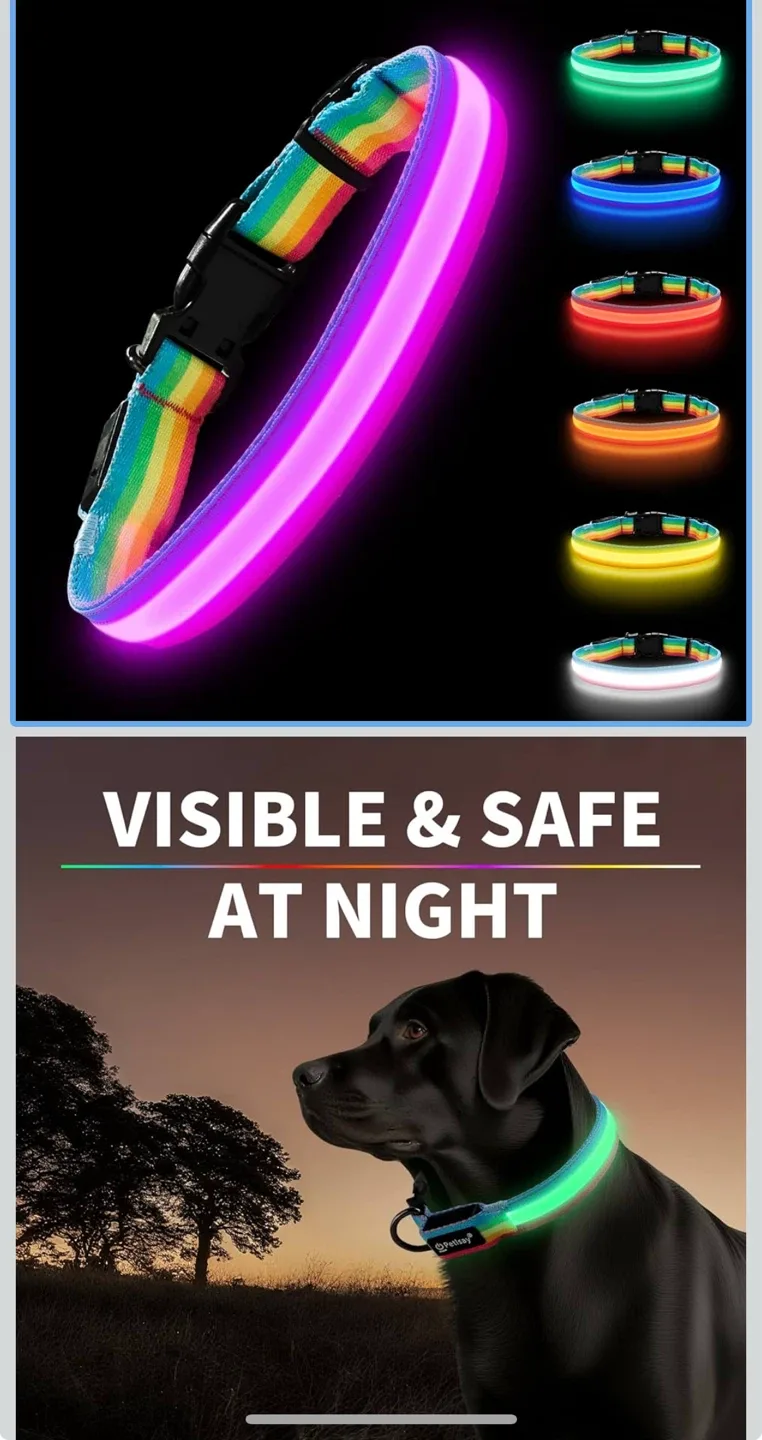 Rechargeable LED Dog Collar image indicator(2)