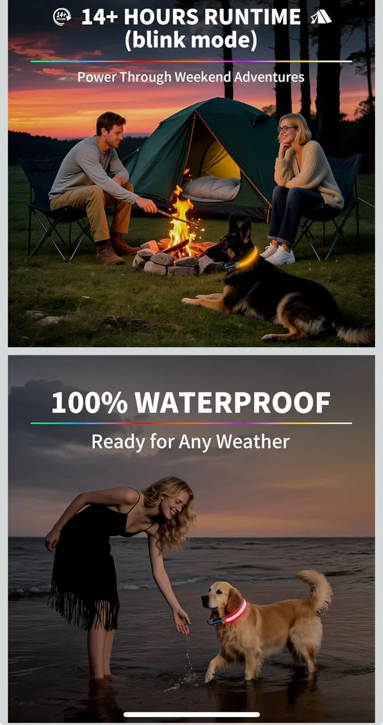 Rechargeable LED Dog Collar image indicator(4)