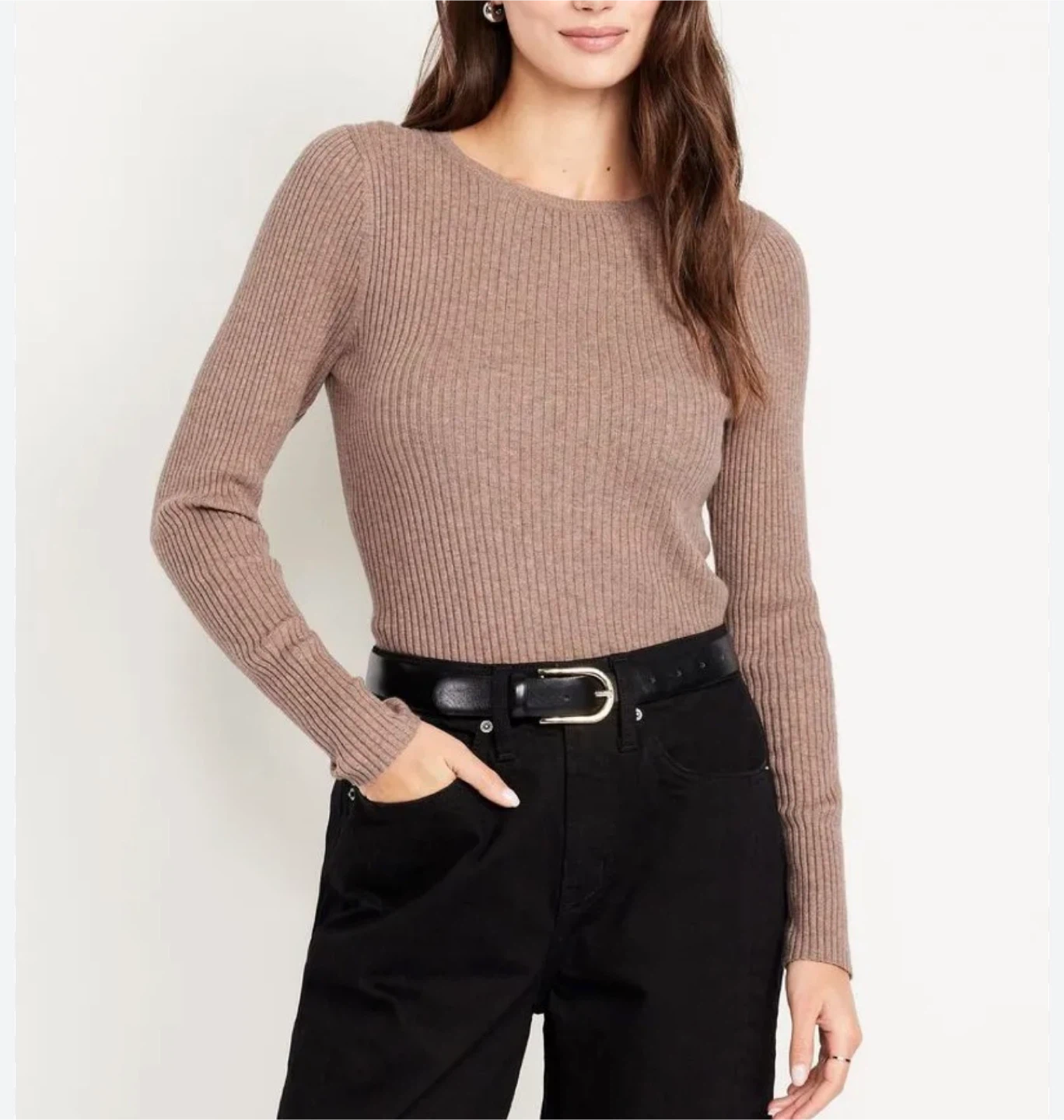 Old Navy Rib-Knit Long-Sleeve Top - Size S