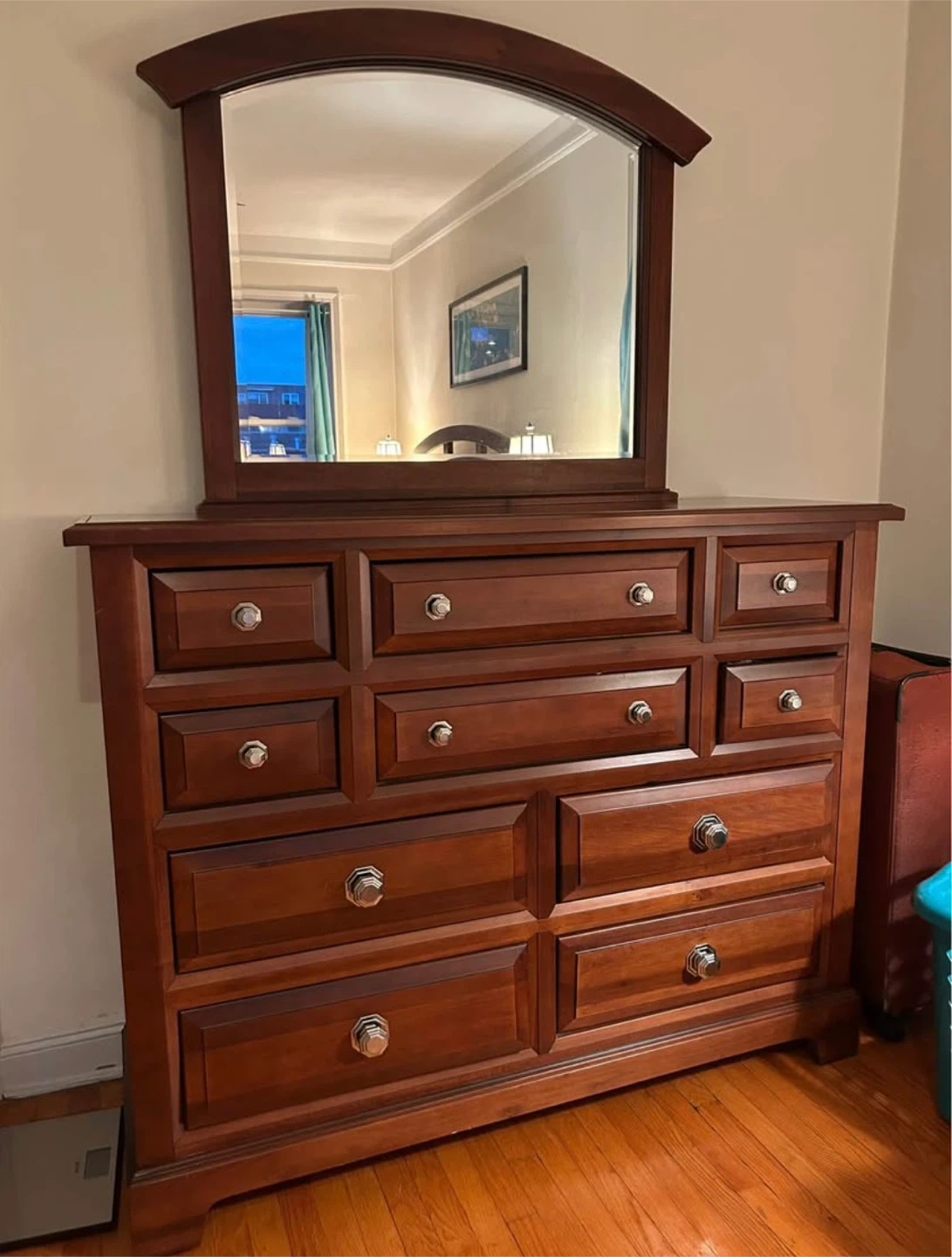 Hardwood Bedroom Set with Cherry Finish - photo 2