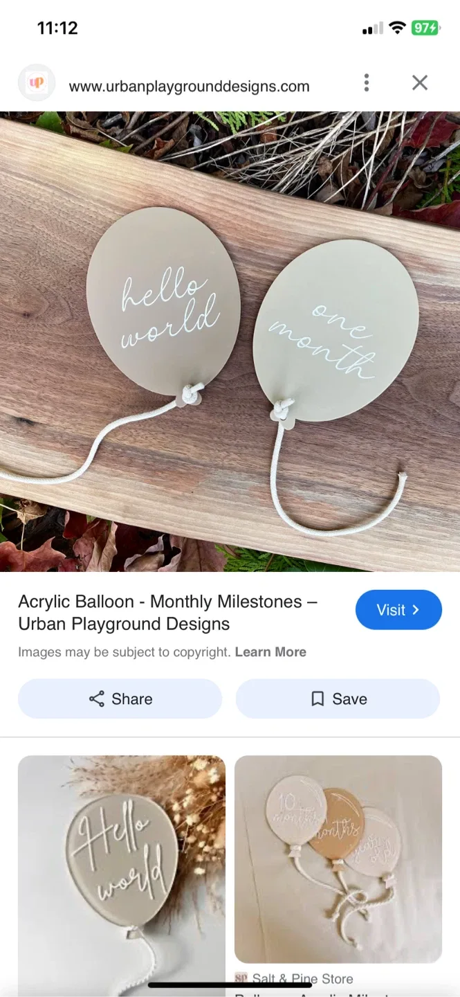 Urban Playground Acrylic Baby Monthly Milestone Balloons image indicator(4)