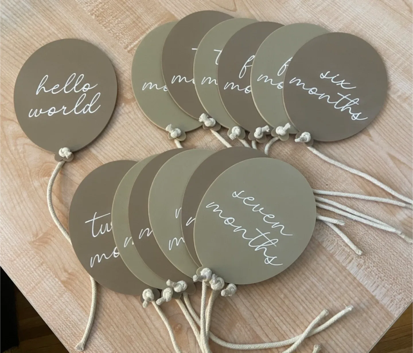 Urban Playground Acrylic Baby Monthly Milestone Balloons image indicator(2)