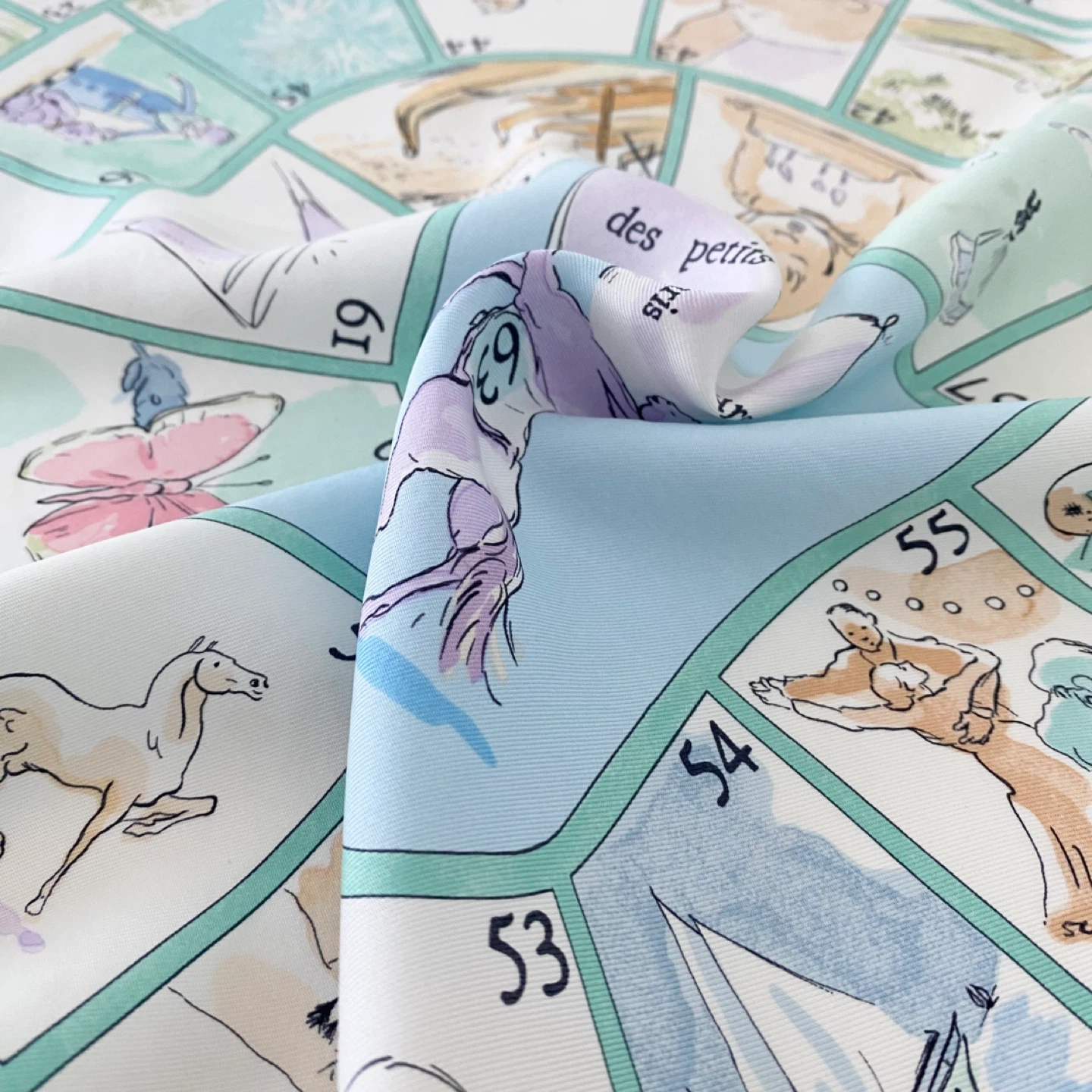 Authentic Hermès Silk Scarf  "Le Jeu des Petits Bonheurs" - photo 5