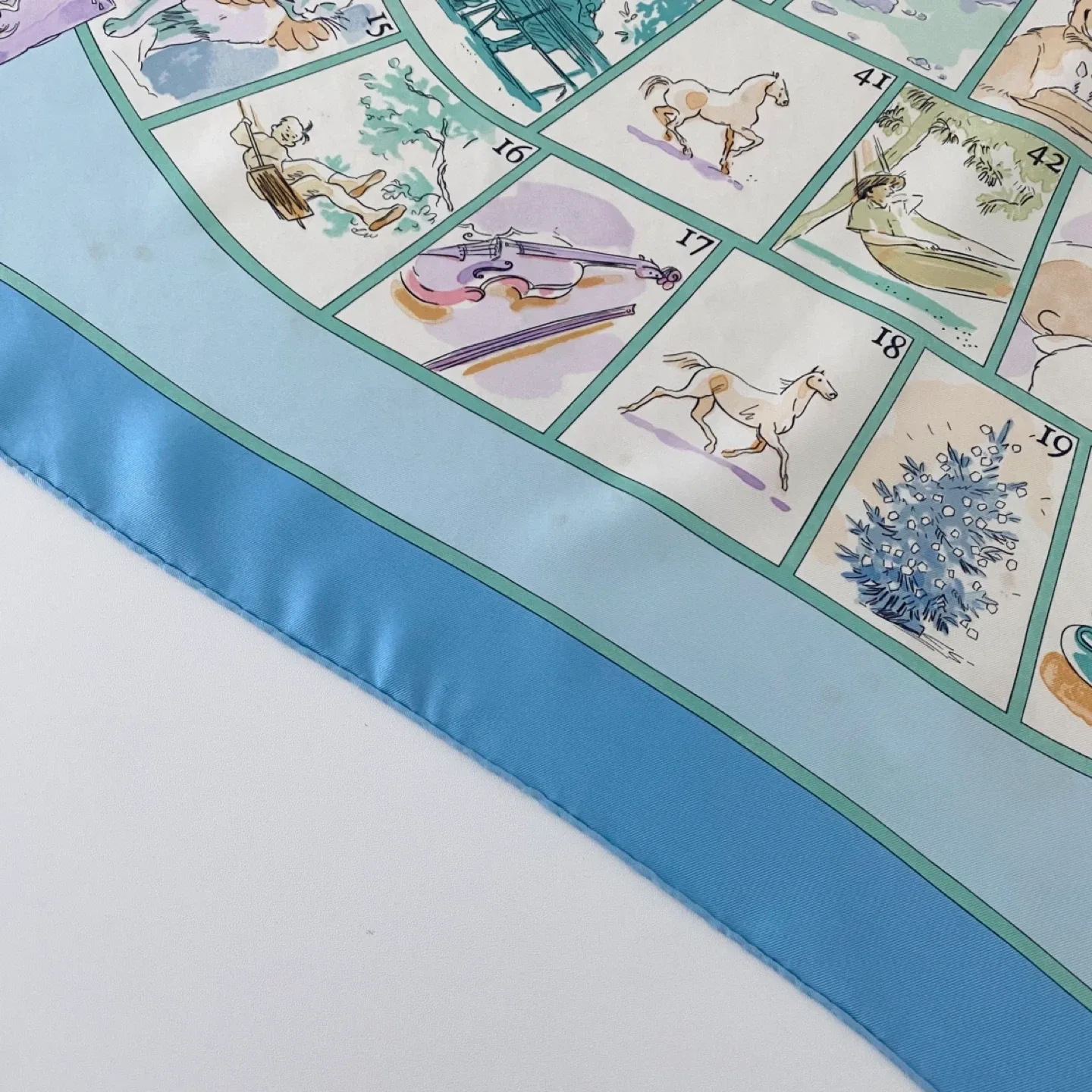 Authentic Hermès Silk Scarf  "Le Jeu des Petits Bonheurs" image indicator(8)