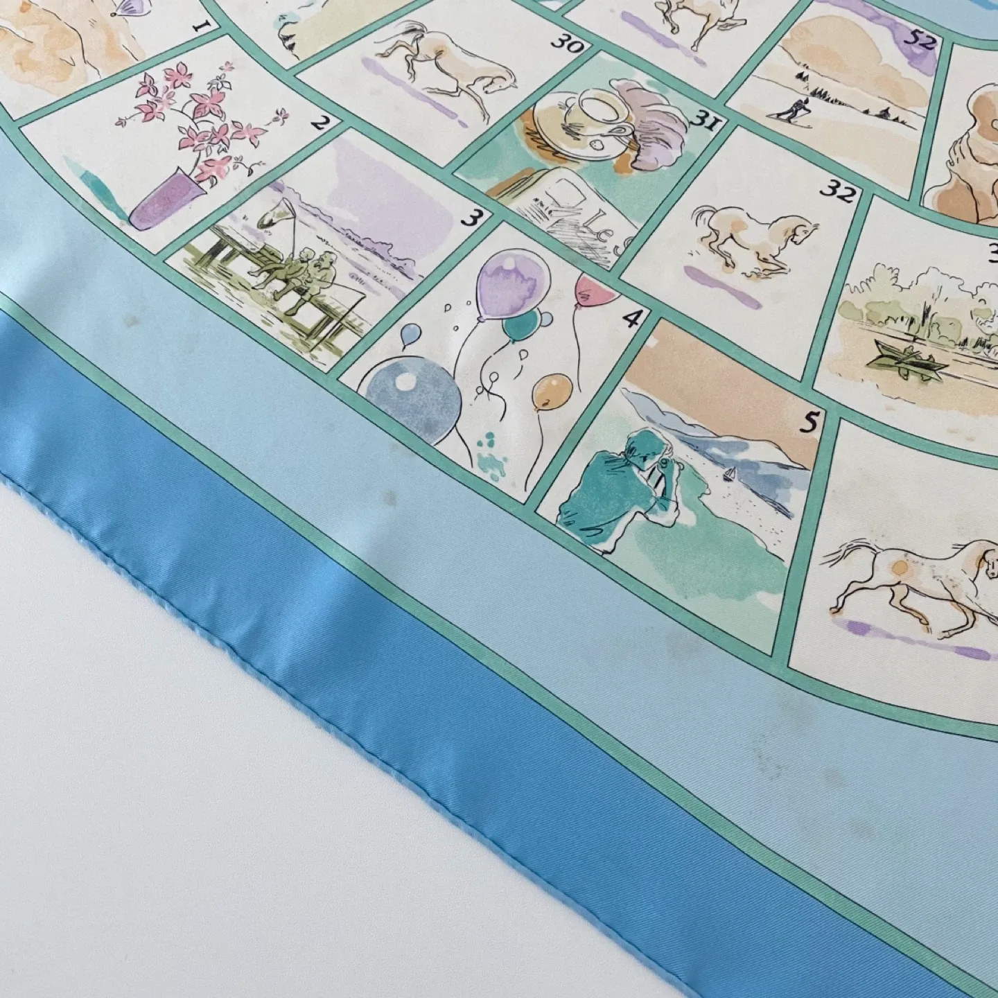 Authentic Hermès Silk Scarf  "Le Jeu des Petits Bonheurs" image indicator(9)