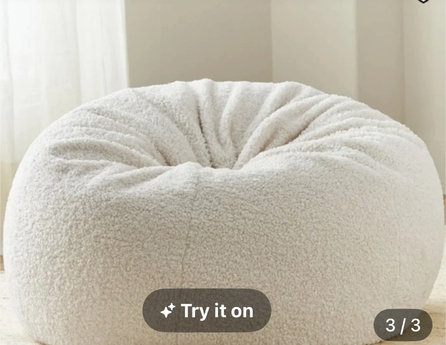 Pottery Barn Teen Ivory Sherpa Beanbag image indicator(3)
