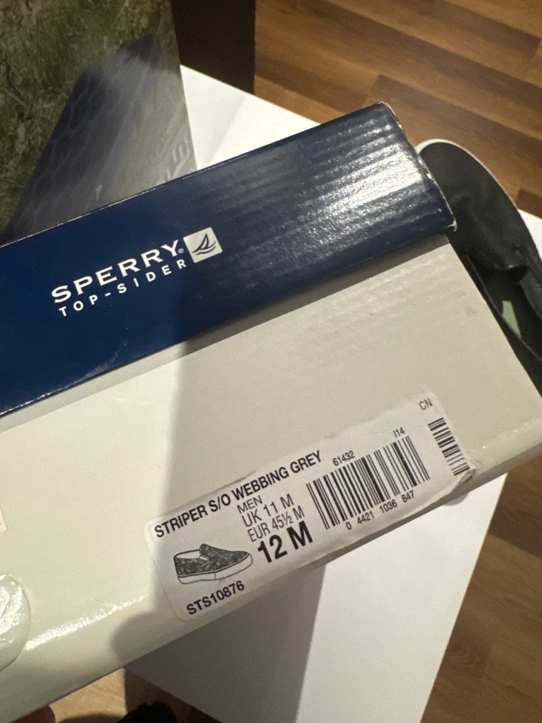 Sperry Top-Sider Striper S/O Webbing Grey, Size 12M image indicator(3)