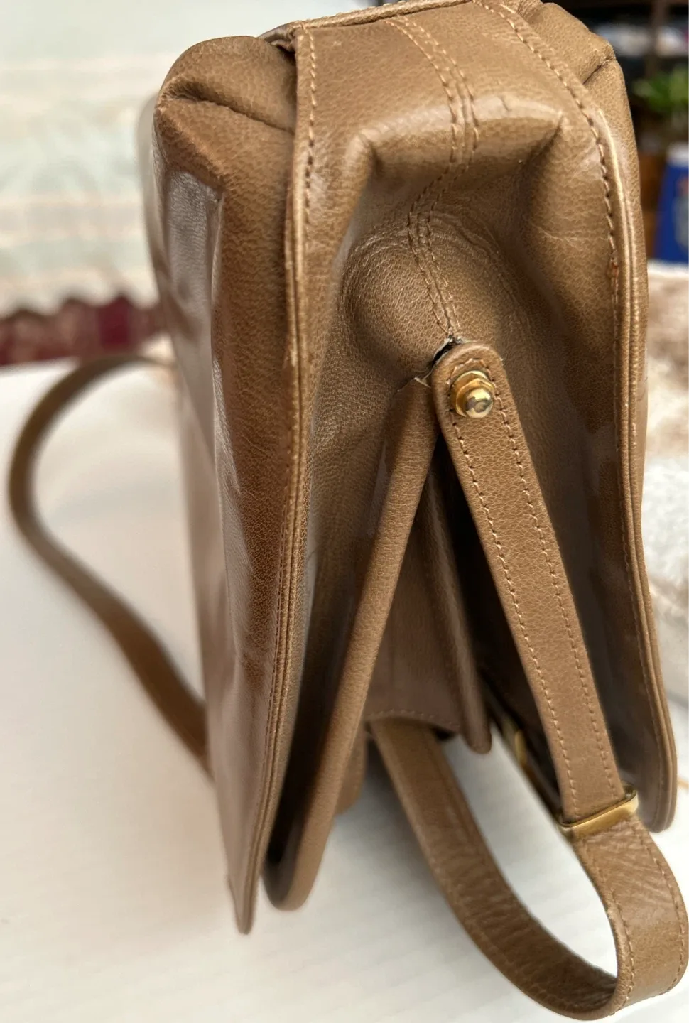 Vintage Goya Brown Leather Shoulder Handbag image indicator(6)