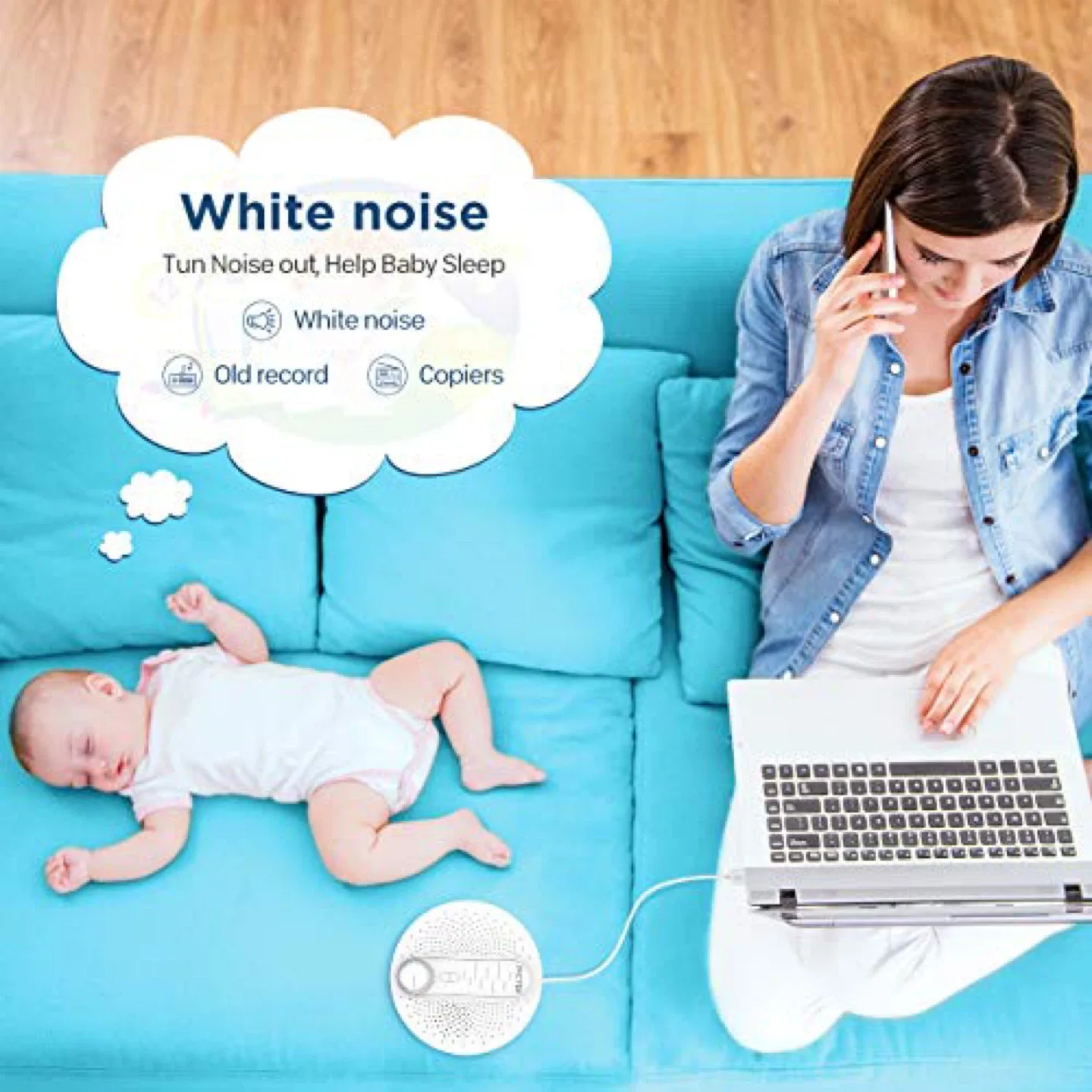 NEVER USED Pictek White Noise Machine - Sleep Soundly image indicator(4)