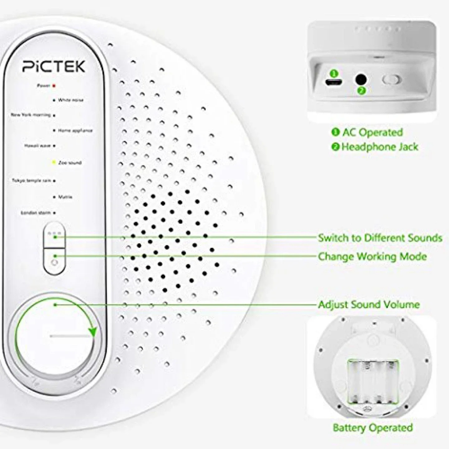 NEVER USED Pictek White Noise Machine - Sleep Soundly image indicator(6)