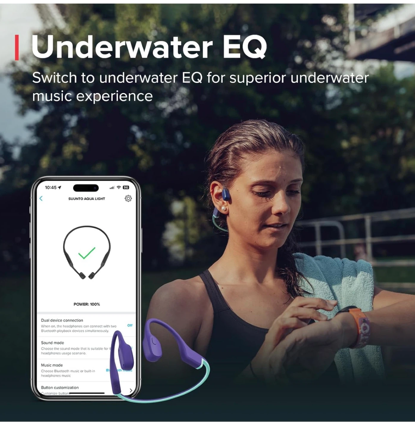 Suunto Aqua Light Bone Conduction Headphones - Purple - photo 5