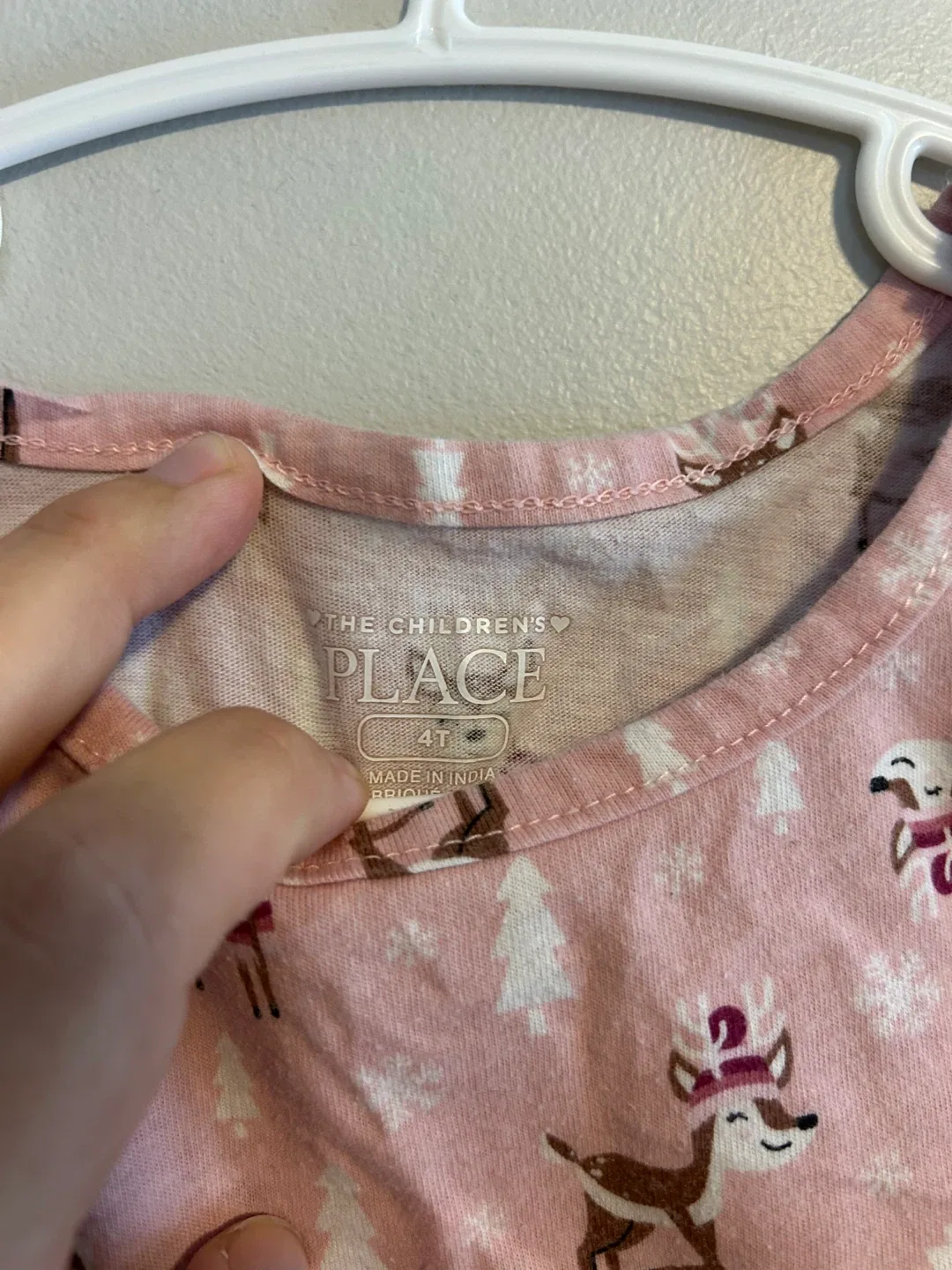 The Children's Place 4T pink reindeer Long Sleeve Shirt image indicator(2)